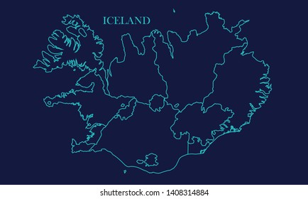 Iceland Map Background Vector eps10