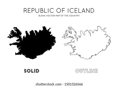Iceland map. Blank vector map of the country. Borders of Iceland for your infographic. Vector illustration.