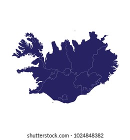 Iceland map  blue geometric rumpled triangular low poly style gradient graphic background
