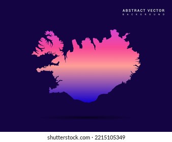 Mapa de Islandia del estilo de gradiente colorido. Ilustración vectorial.