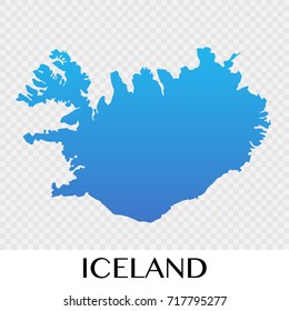 Iceland map in Europe continent illustration design
