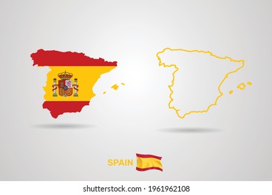 Iceland Map With Flag, 
Two Style Iceland Map Design, Iceland Map Vector Illustration.