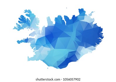 iceland map in geometric polygonal style. iceland map of isolated. Vector Illustration Eps10.