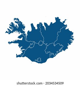 Iceland map High Detailed on white background. Abstract design vector illustration eps 10