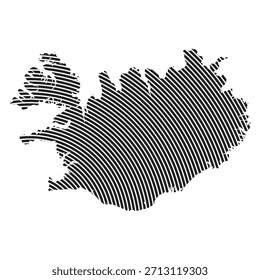Icono de mapa de Islandia. Mapa de país de líneas espirales - Ilustraciones vectoriales.
