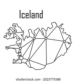 Iceland map icon, vector illustration in black on a white background.