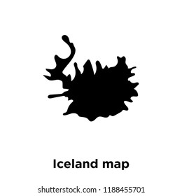 Iceland map icon vector isolated on white background, logo concept of Iceland map sign on transparent background, filled black symbol