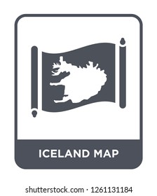 iceland map icon vector on white background, iceland map trendy filled icons from Countrymaps collection, iceland map simple element illustration