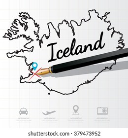 Iceland map Infographic