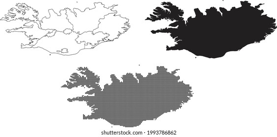 Island Karte einzeln auf weißem Hintergrund.