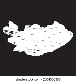 Iceland map line Icon design, white chalk. Draw a picture on the blackboard.