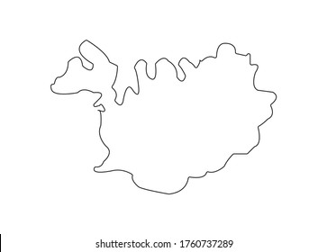 ice-land map outline with white background