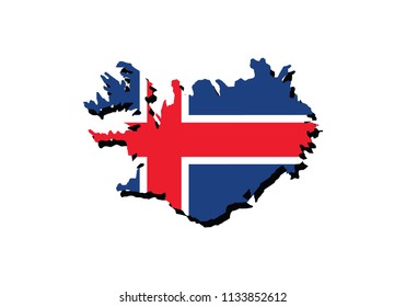 Iceland map outlines island Europe national symbol cross nordic