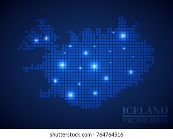 Iceland map page symbol for your web site design Iceland map logo, app, UI. Wire frame 3D mesh polygonal network line, design sphere, dot and structure.