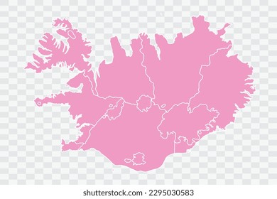 Iceland Map pink Color Background quality files png