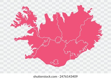 Iceland Map punch Color Background quality files png
