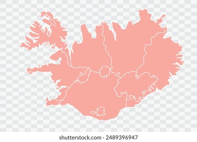 Iceland Map salmon Color Background quality files png