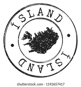 Iceland Map Silhouette Postal Passport. Stamp Round Vector Icon Seal Badge Illustration Mail.