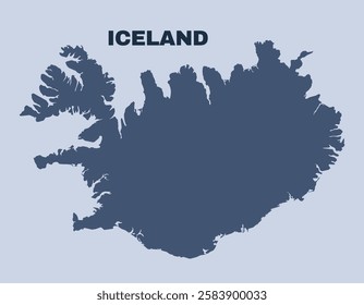 Iceland map simple flat vector