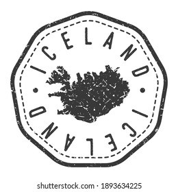 Iceland Map Stamp Retro Postmark. Silhouette Postal Passport. Seal Round Vector Icon. Badge Vintage Postage Design.