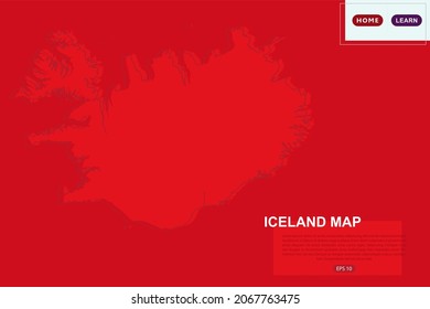 Iceland Map - World Map International vector template with red color and outline sketch isolated on red background for education, design, website, banner - Vector illustration eps 10