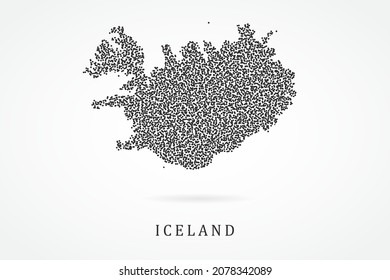 Iceland Map - World map vector template with Black grid on white background  for education, infographic, design, website, banner - Vector illustration eps 10