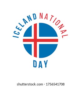 Iceland national day logo icon vector 