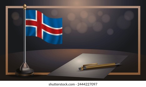 Iceland National Day, template banner vector Illustration