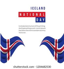 Iceland National Day Vector Template Design Illustration