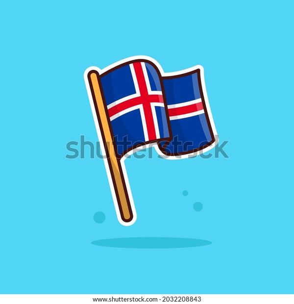 Iceland National\
Flag Cartoon Vector Illustration. Good Used for Sticker, Logo,\
Icon, Clipart, Etc - EPS 10\
Vector