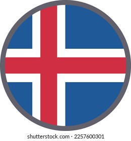 Iceland national flag icon vector Illustration material