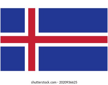 Iceland National Flag Isolated Vector Image