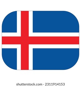 Bandera nacional de Islandia. Bandera de Islandia en forma.
