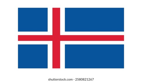 Iceland National Flag. Vector Design