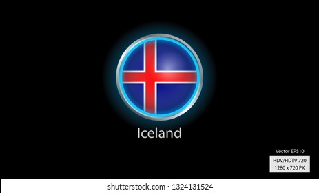 Iceland national team logo, round shape with frame.
