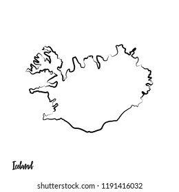 Black Abstract Outline Iceland Map Vector Stock Vector (royalty Free 