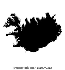 Iceland outline map. Flat minimal design. Vector stock illustration