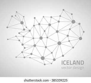 Iceland outline polygonal map