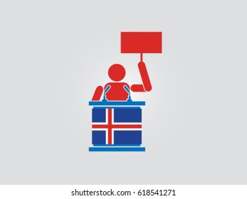 Iceland Podium Protest