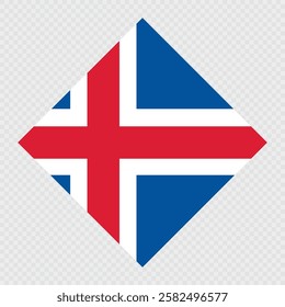 Iceland rhombus flag. Vector illustration.