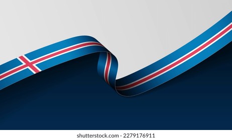 Iceland ribbon flag background. Element of impact for the use you want to make of it.