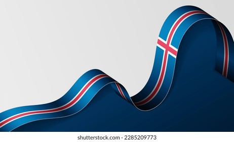 Iceland ribbon flag background. Element of impact for the use you want to make of it.