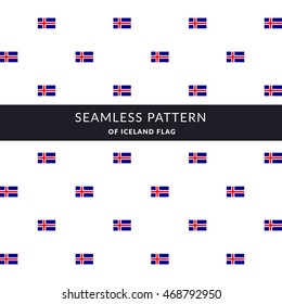 Iceland seamless pattern composed from national flags of the Iceland country. Hexagon rhythm flag pattern background, Vector abstract background design for card, poster, print, decor, textile.