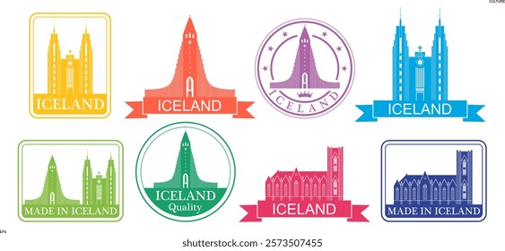 Iceland set. Isolated Iceland on white background