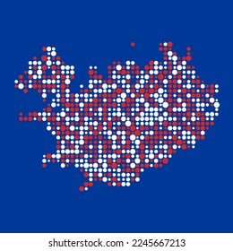 Iceland Silhouette Pixelated pattern map illustration
