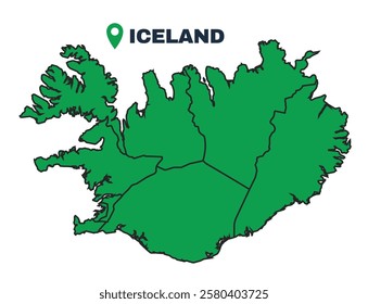 Iceland simple flat vector illustration map