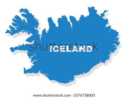 Iceland simple flat vector illustration map