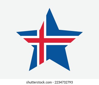 Iceland Star Flag. Icelander Star Shape Flag. Icelandic Country National Banner Icon Symbol Vector Flat Artwork Graphic Illustration svg