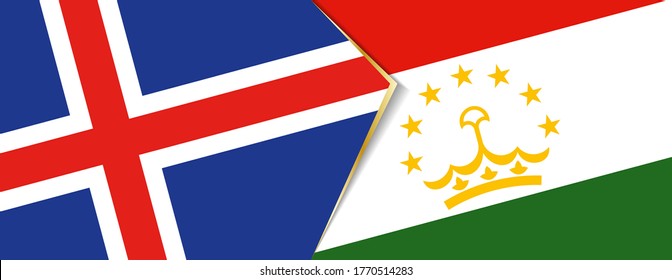 Banderas de Islandia y Tayikistán, dos banderas vectoriales símbolo de relación o enfrentamiento.