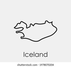 Iceland vector icon.  Editable stroke. Symbol in Line Art Style for Design, Presentation, Website or Apps Elements, Logo. Pixel vector graphics - Vector